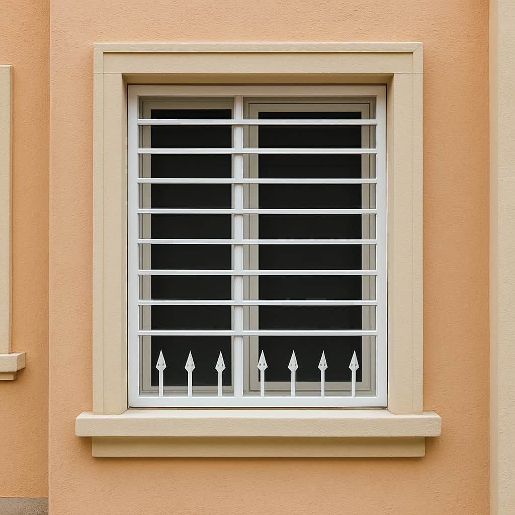 حفاظ پنجره مدل تیغ خط افقی 2 حفاظ پنجره مدل تیغدار فریم 30×30 حفاظ