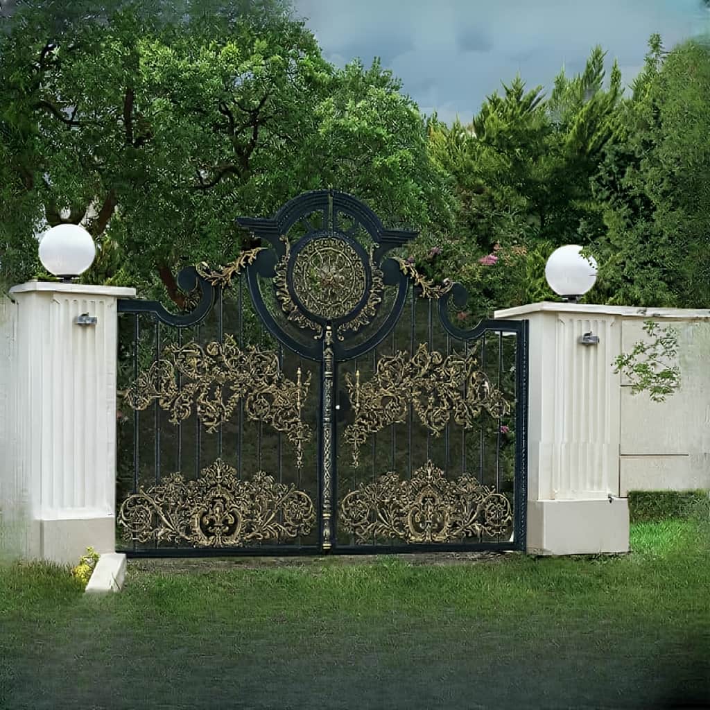 درب فرفورژه ویلایی کوتاه با طراحی کلاسیک