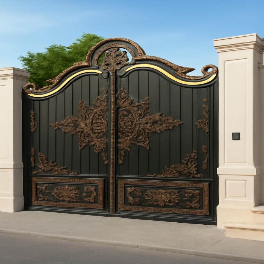 درب فرفورژه گل آرا با طراحی هنری