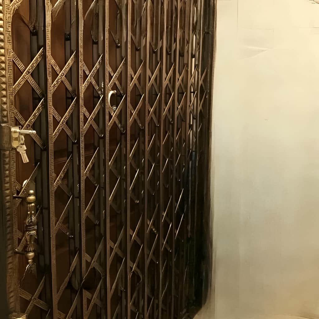 درب آکاردئونی فلزی با مدل پنج گل فشرده