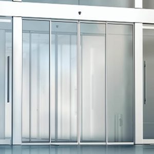 ریل درب اتوماتیک شیشه ای با مسیر بالایی تراز