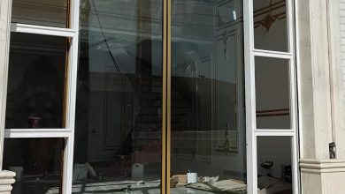 درب اتوماتیک شیشه ای فریم لس با شیشه سکوریت شفاف