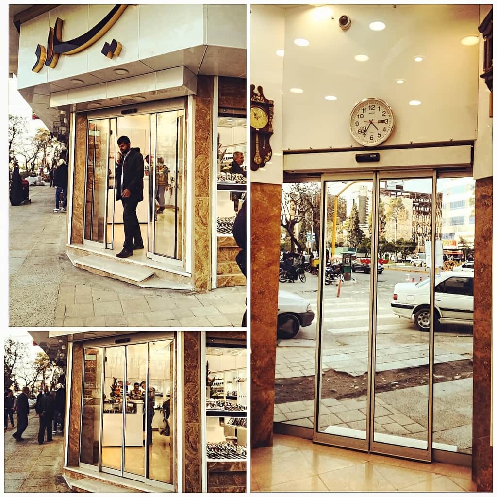 درب شیشه ای اتوماتیک کشویی با نصب دقیق شاسی