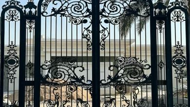 درب حیاط ریلی با ریل روان و کف تراز