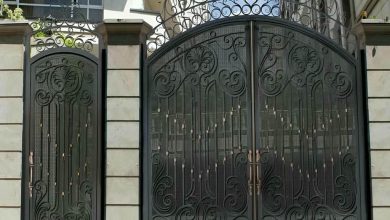 درب پارکینگ آهنی ساده با فریم تقویت شده و رنگ مقاوم