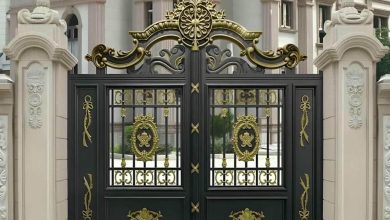 درب پارکینگ حیاط با فریم تقویت شده و رنگ مقاوم