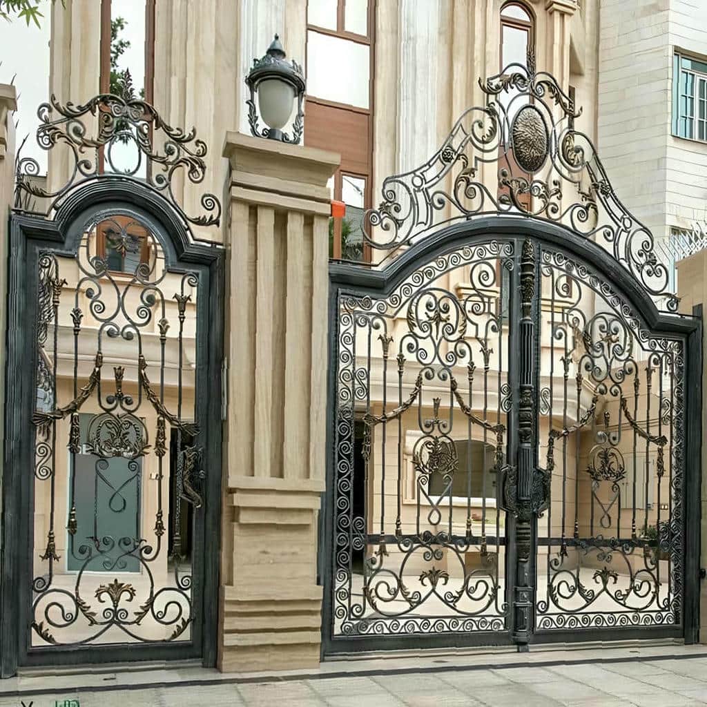 درب حیاط ریلی با چرخ مقاوم و حرکت نرم
