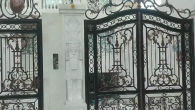 درب حیاط شاسی سنگین با فریم محکم و رنگ مات