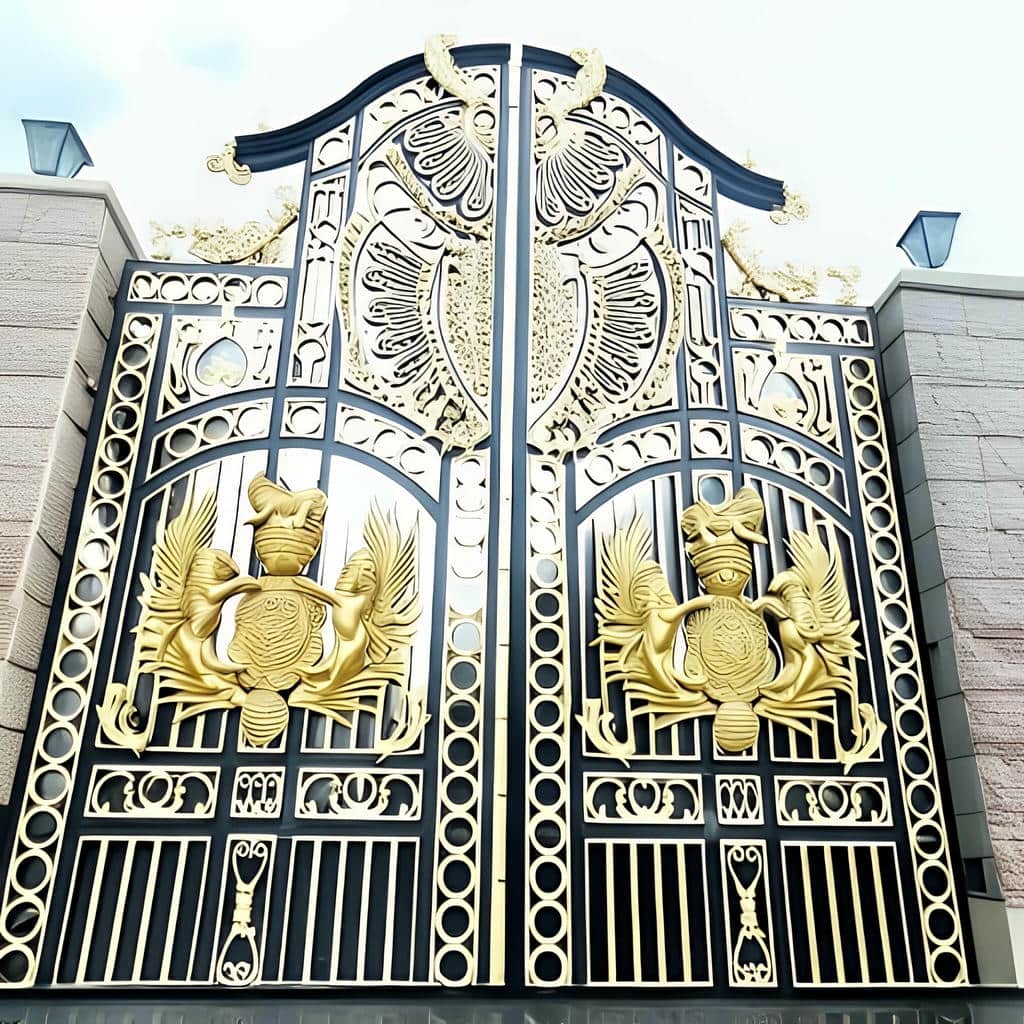 درب ویلایی مدرن با ترموود با فریم مستحکم در ورودی اصلی