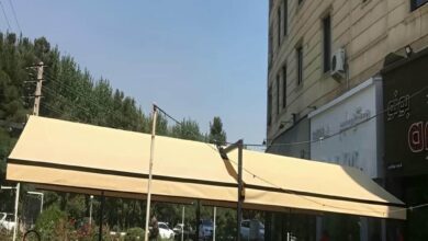 سایبان ریموت دار نصب شده با سازه مقاوم و منظم