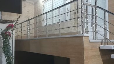 نرده تراس در نمونه اجرای سفارشی دهانه بزرگ