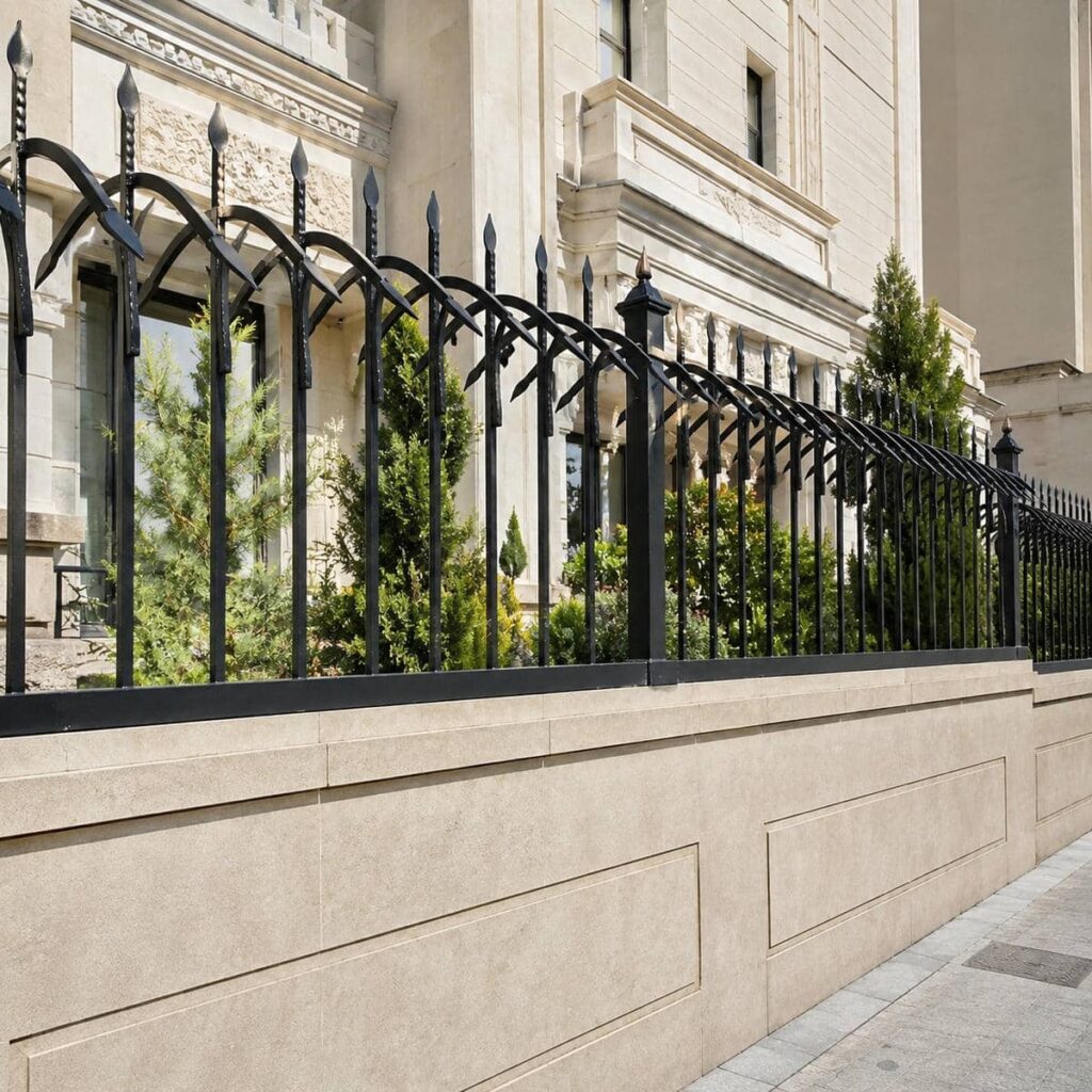 نرده دیوار حیاط در نمونه اجرای سفارشی