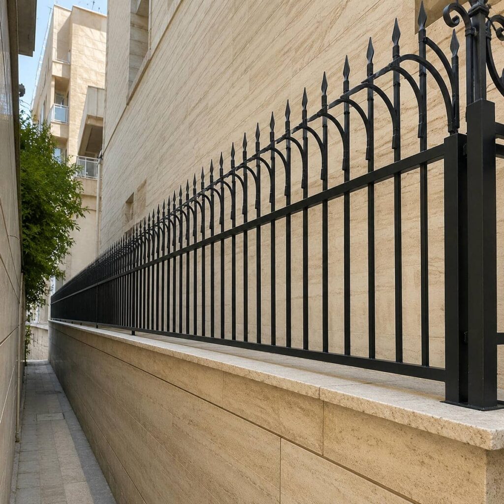 حفاظ دیوار سرنیزه‌ای فلزی در استان سمنان