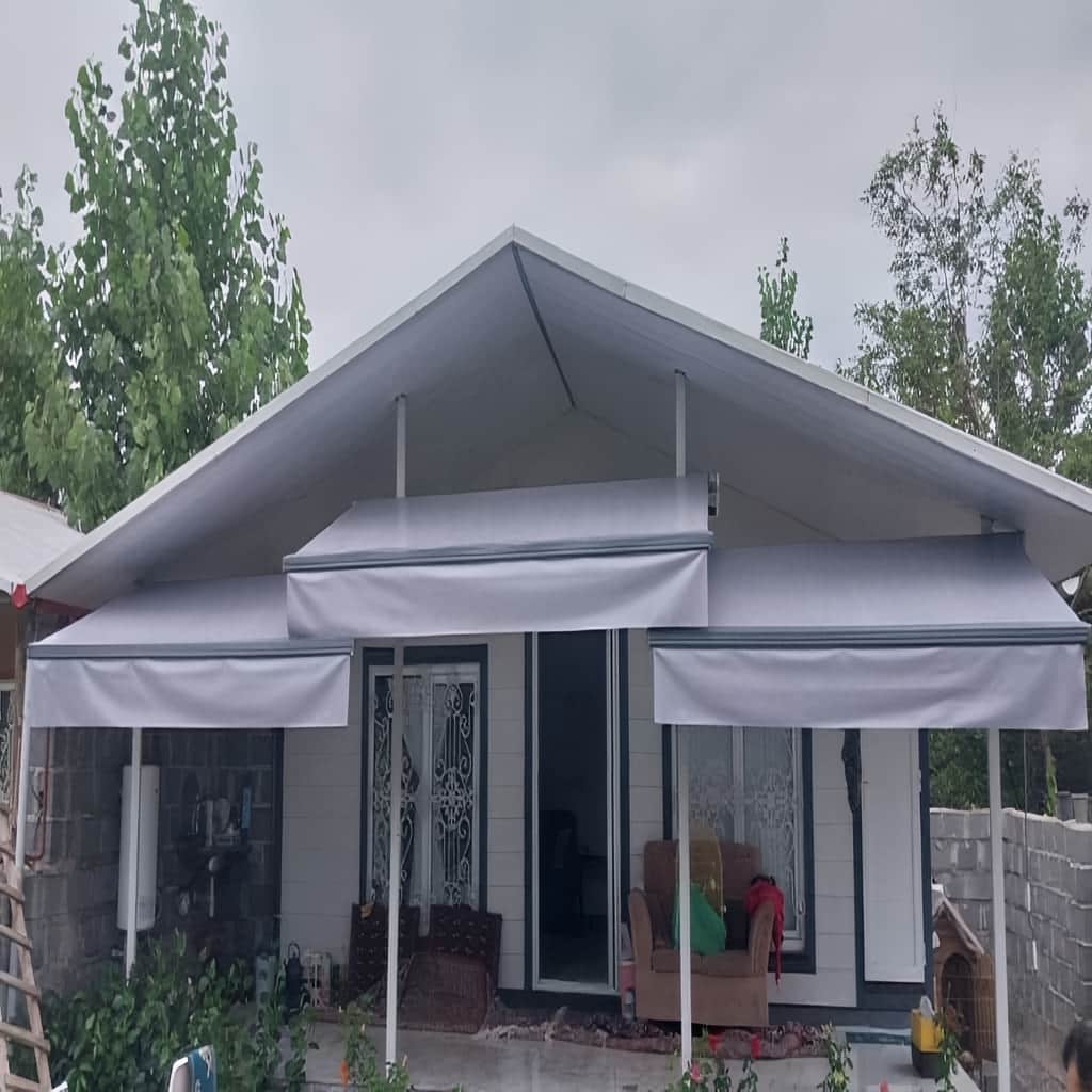 سایبان اتوماتیک کرم در رشت روی تراس وسیع