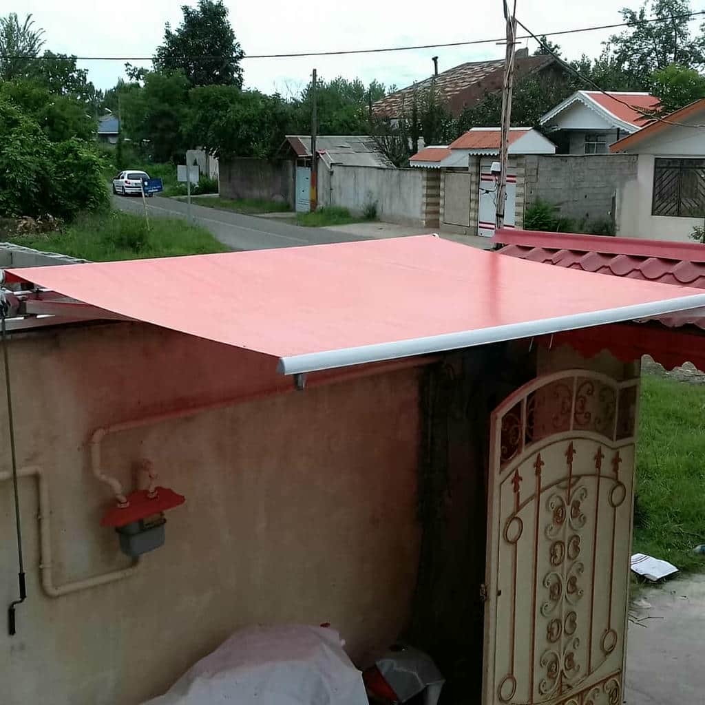 سایبان برقی ساده با پوشش راه راه