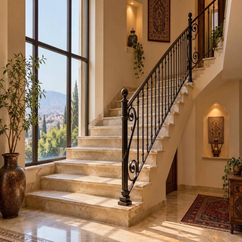 نرده راه پله دکوراتیو آپارتمان استان کردستان