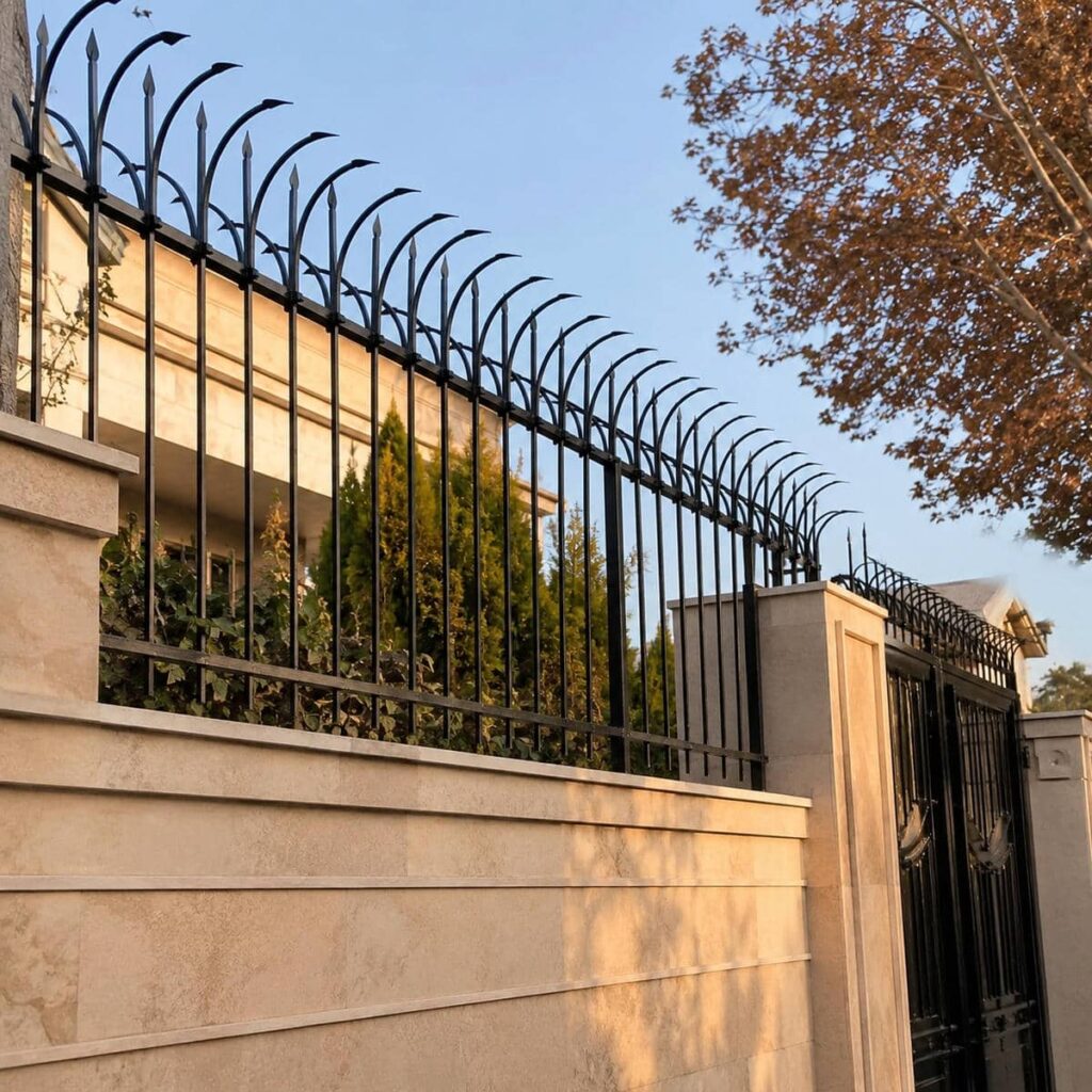 نرده روی دیوار آجری خانه در استان آذربایجان غربی