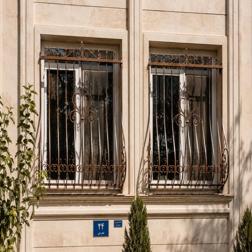 نرده پنجره سفید نمای سنگی استان آذربایجان غربی